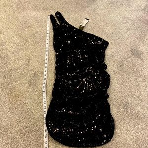 Black sequence dress asymmetrical